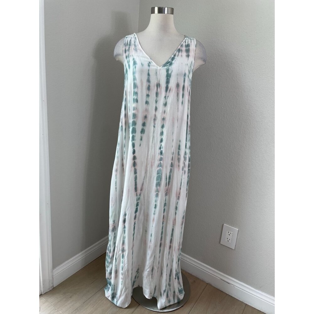 NEW Young Fabulous & Broke Womens Small Tie Dye Sleeveless Maxi Dress Pockets